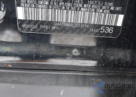 2020 Mitsubishi Eclipse Cross Se 1.5T Awc from USA, damaged, VIN JA4AT5AAXLZ014286